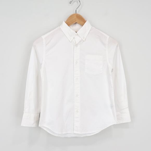J.Crew Crewcuts Kid's Long Sleeve Flex Washed White Shirt Size 8 NWT - Picture 1 of 9